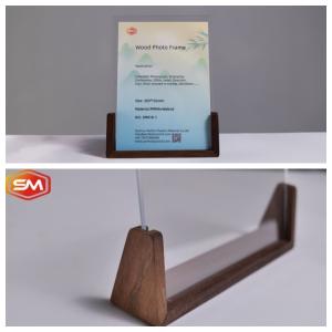 Quality High Definition Acrylic Photo Frame with Walnut Wood Base wholesale