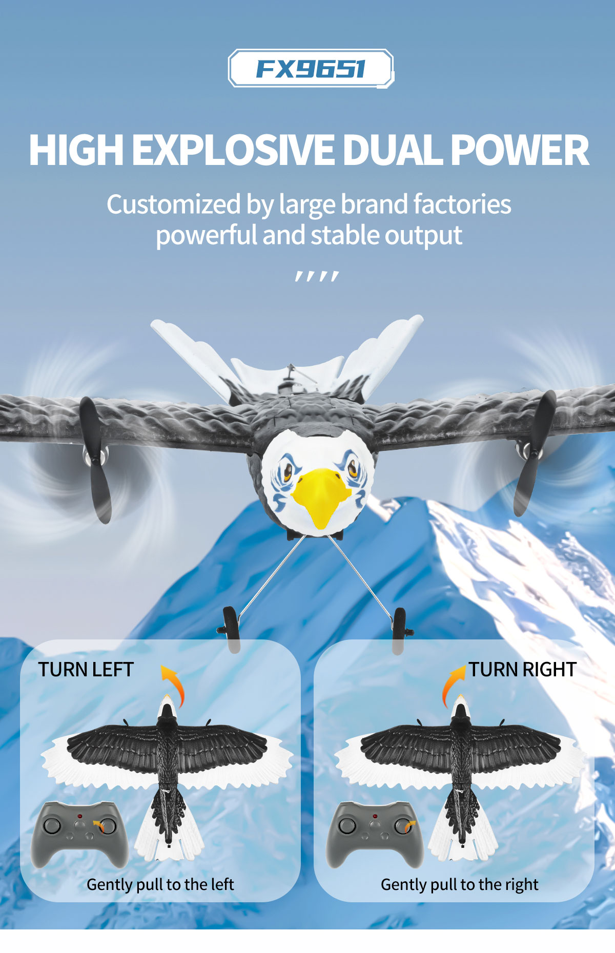 Features RTF 3ch Epp Foam Rc Simulation Wingspan Bald Eagle 2.4g Rc Glider Airplane Toys with 14 Years up Age Range
