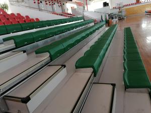 Quality Manual HDPE Bench Retractable Gym Bleachers Indoor Basketball Bleachers wholesale