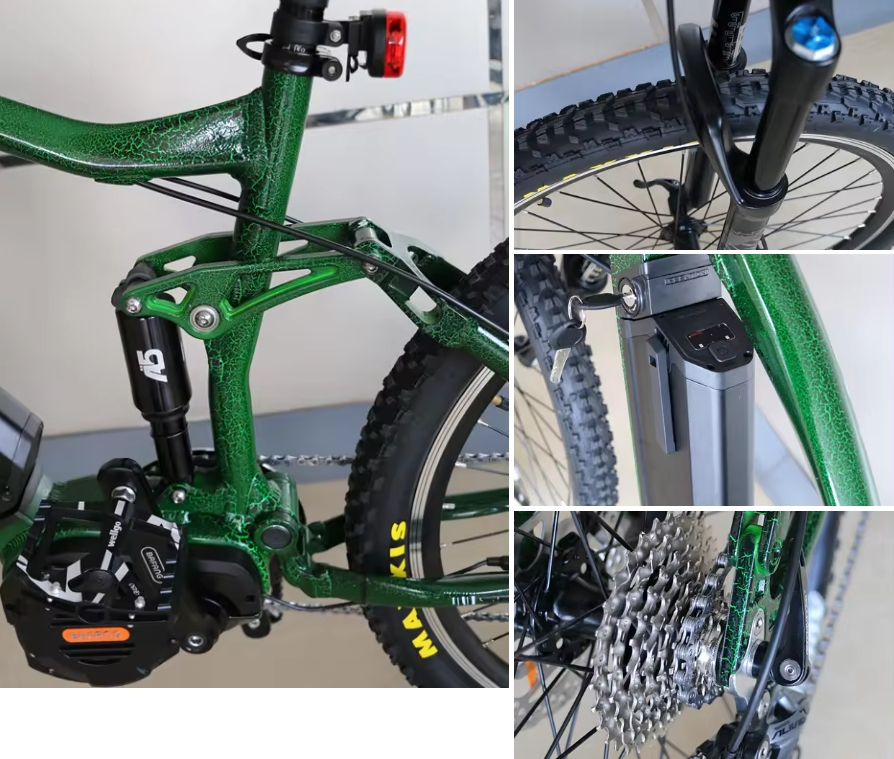 27.5 Inch Fat Tire Mid Drive Electric Bike 9 Speed 48V 1000W Mid Drive Ebike