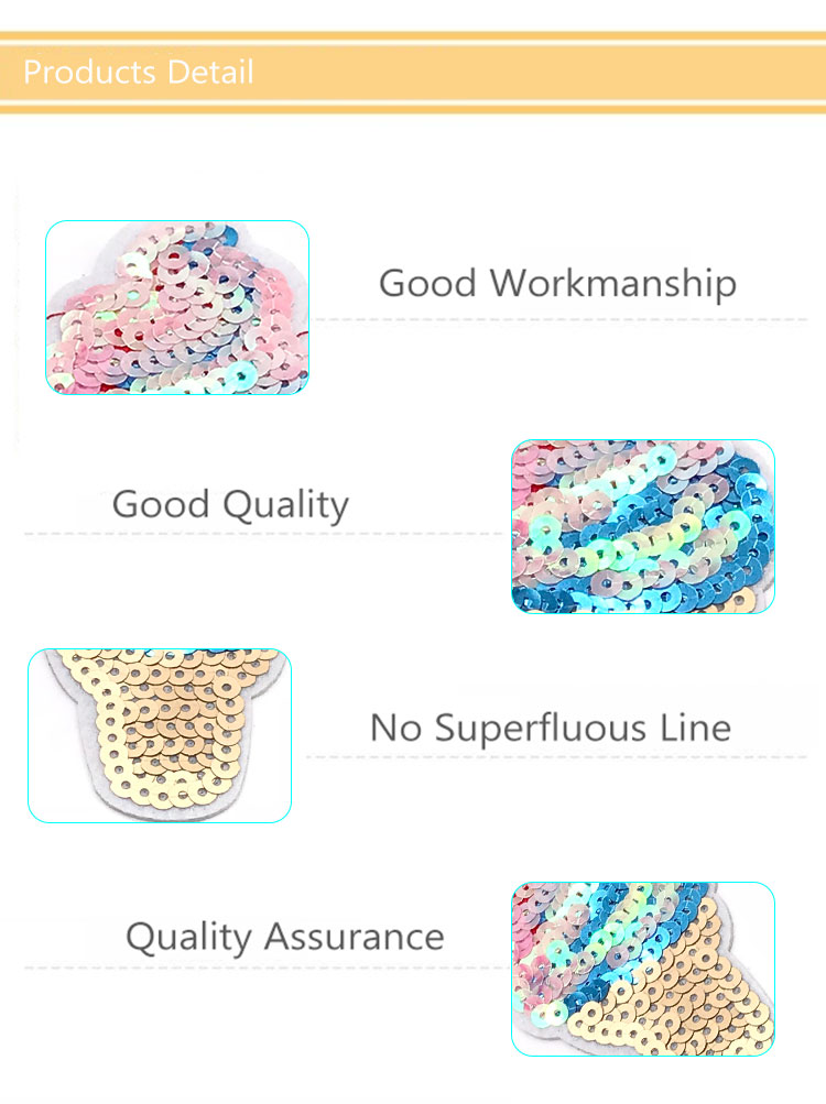 Multi Layered Color Ice Cream Iron On Patch 5*9.5CM Size With Merrowed Border