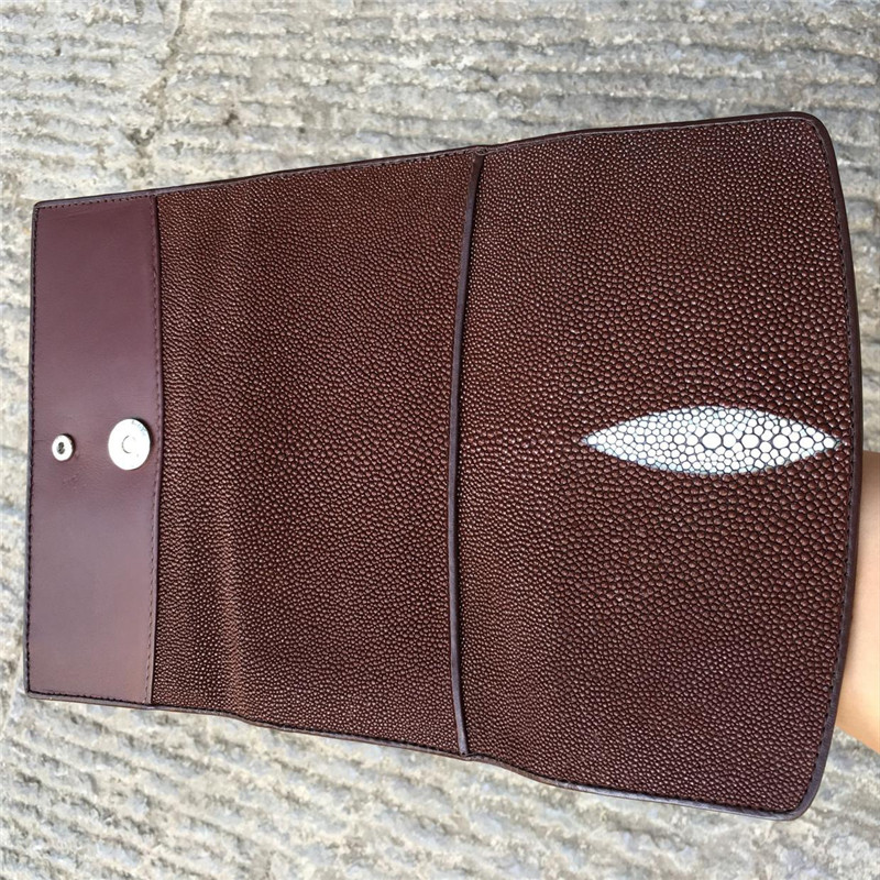 Unisex Authentic Stingray Skin Male Long Trifold Wallet Genuine Leather Women Men Large Clutch Purse Lady Money Bag