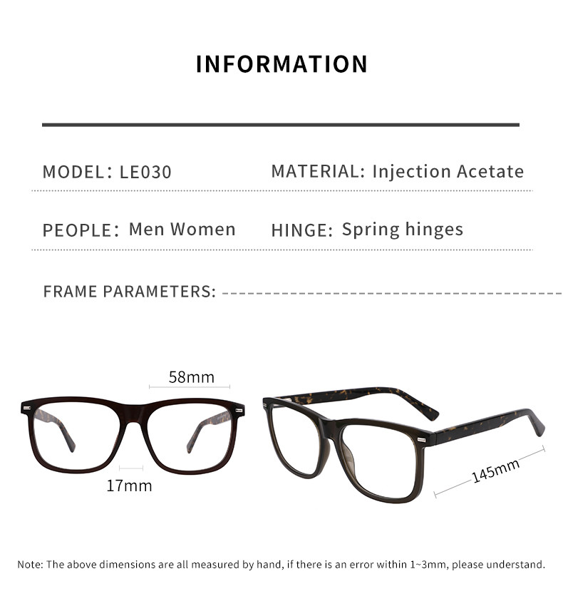 Hand Painted Acetate Frame Glasses Unisex Rectangular Optical Oversized