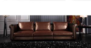 Quality 1+2+3 brown leather sofa wholesale