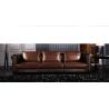 Buy cheap 1+2+3 brown leather sofa from wholesalers