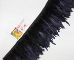 Party Decoration Ribbon with Black Rooster Coque Feather Fringe Trim and Satin