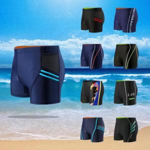 Quality Quick Drying Mens Training Swim Trunks Anti Embarrassment Boxer Male Swimsuits wholesale