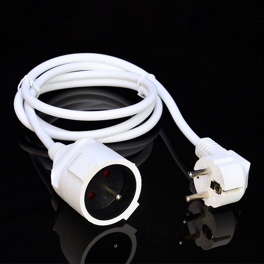 Korea KC Standard 2 Pin Insulation Protection Extension Cord with Earth Grounding Cable Specification H05VV-F/H05RN-F 3x0.75-1.5MM2