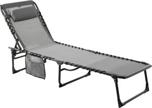Quality Folding Outdoor Chaise Lounge Chair, 5-Position Adjustable Beach, Sunbathing, Patio, Pool, Lawn, Lay Flat Portable wholesale