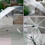EVA Long Handle Rain Sun Clear Plastic Dome Umbrella Rainproof Wedding Photo