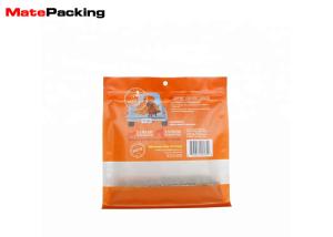 Quality Flat Bottom Pet Food Packaging Bags Zipper Top Clear Window Customized Logo For Pet wholesale