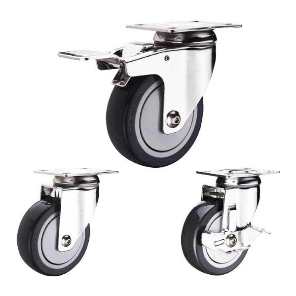 300lbs Capacity 5 Inch Polyurethane Wheels , ISO9001 Industrial Polyurethane