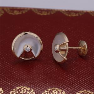 Quality Xs Model Yellow Gold Amulette De Earrings Stud With White Mother Of Pearl wholesale