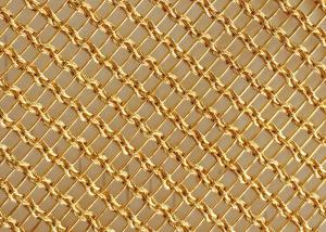 Quality 1.5mm Wire Mesh Laminated Glass Decorative Gold Color Brass wholesale