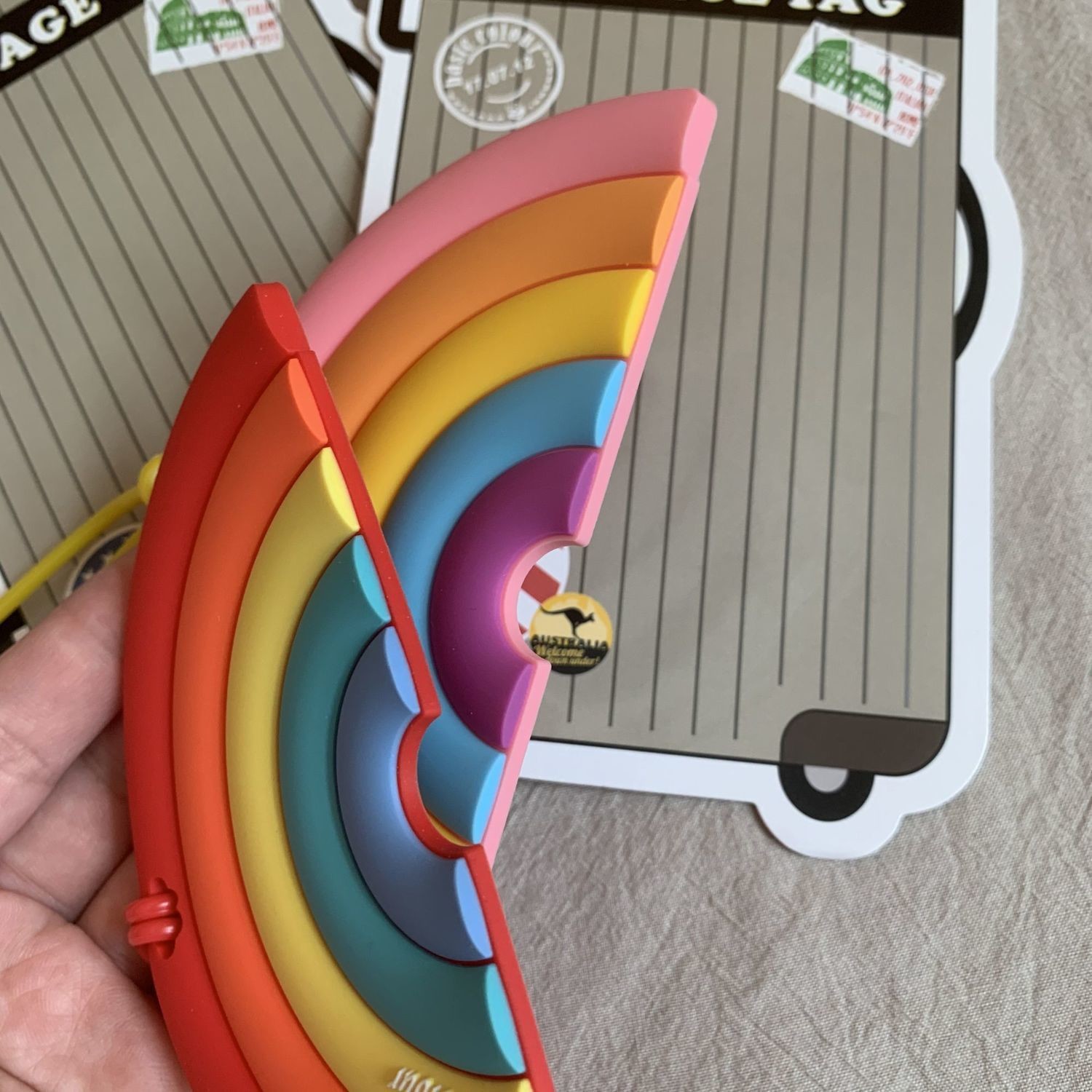 Colorful Cartoon Rainbow Silicone Luggage Tag For Suitcases Bag Baggage Travel Tags Identifiers