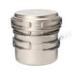 Titanium backpacking cookware 3pcs set, outdoor cooking used