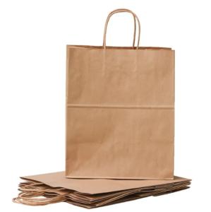 Quality Recyclable Kraft Paper Bag With Twisted Handle Reusable Paper Shopping Bags Logo Printed wholesale