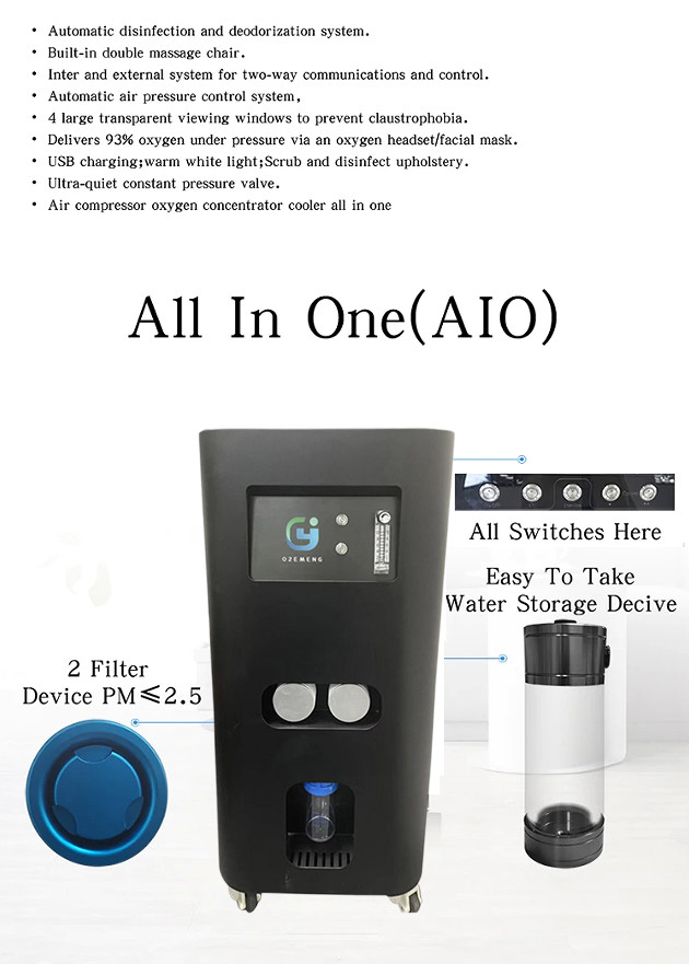EMS04 Hyperbaric Oxygen Chamber Low Noise 52kgs Weight for clinic hospital