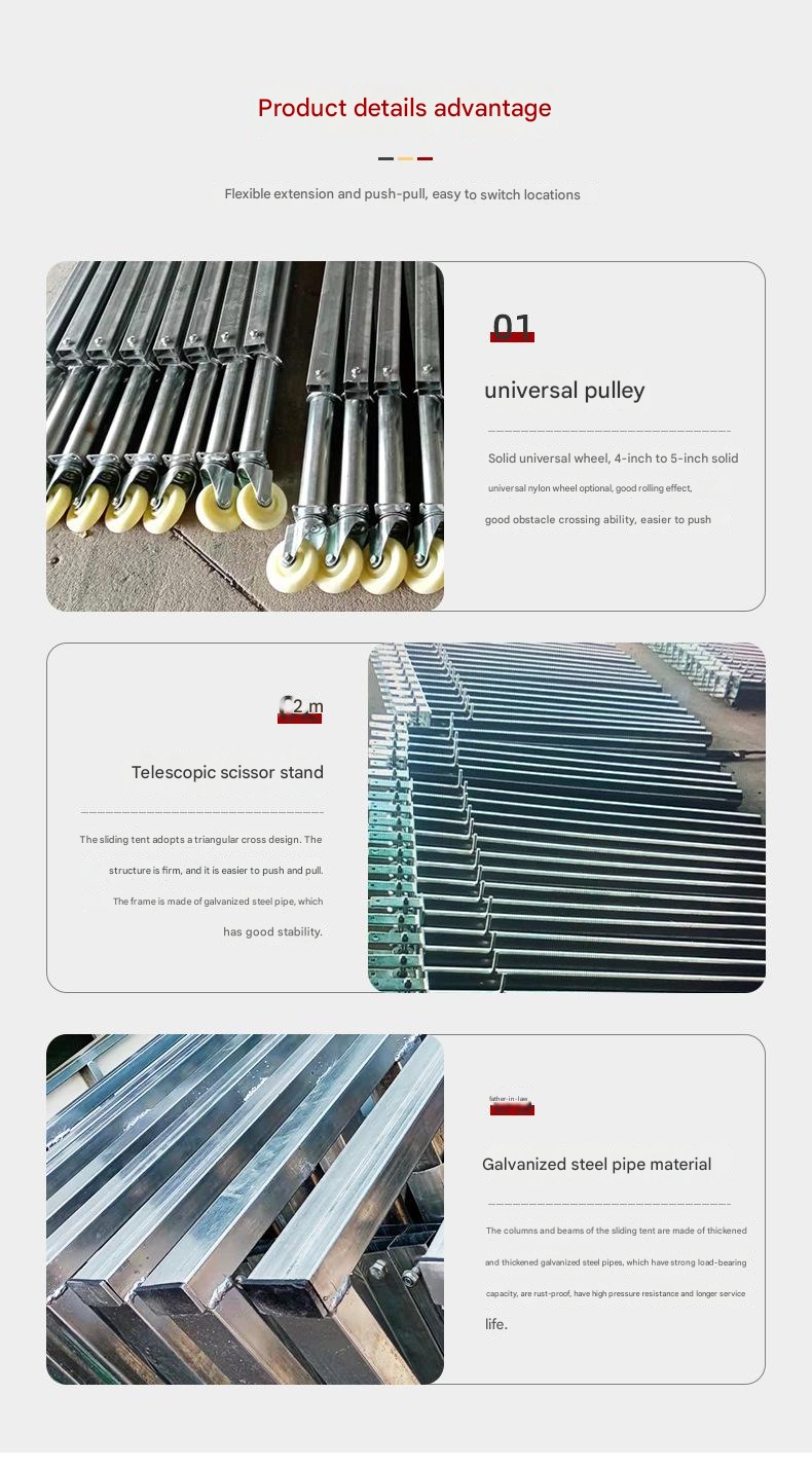 Easy Assembly and Disassembly Electric Awning Galvanized Steel for Large Shrink Folding Warehouse