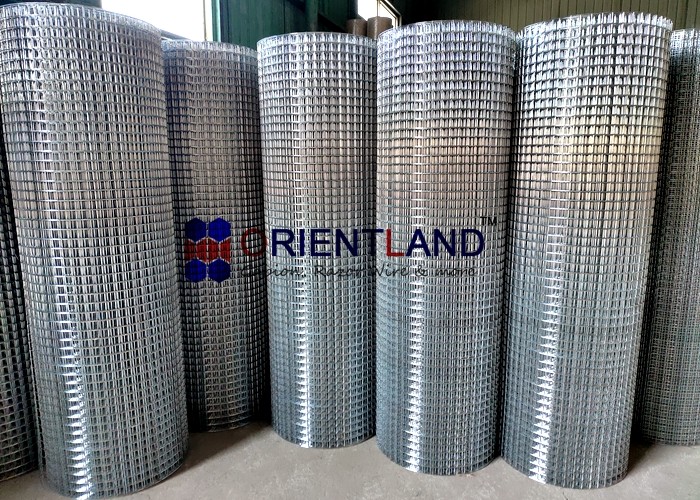 GI Electric Galvanized Welded Wire Mesh Rolls 1" Hole Size 25m