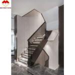 ODM/OEM 18mm Thickness European Design White Grey Grains Marble Carved Stair