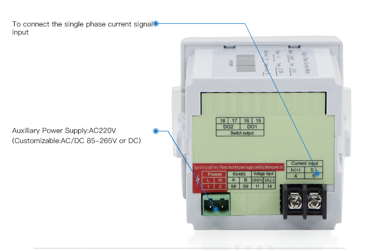 72*72 mm Single Phase LED Ampere Current Meter