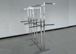 Double Sided Clothing Store Display Racks , Clothes Display Hanger Stand