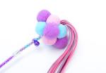 Three Color Hair Ball Funny Cat Stick , Interactive Pet Toy Size Customized