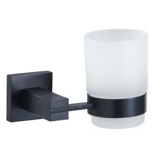 Quality SUS304 Black Bathroom Tumbler Holders 3.74 Inch Wall Mounted wholesale