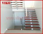 Straight Stringer Staircase VK04S Tempered Glass, 304 Stainless steel glass