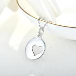 YASVITTI Romantic 925 Sterling Silver Necklace Rhodium Plated Coin Hollow Love