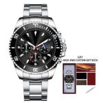 26cm Rotatable Stainless Steel Quartz Watch Waterproof Quartz Diver Watch MIYOTA