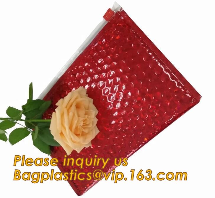 Cosmetic Pink Slider Padded Bag/Silver k Bag With Bubble,Padded Envelopes Cheap Aluminium Foil k Holographic