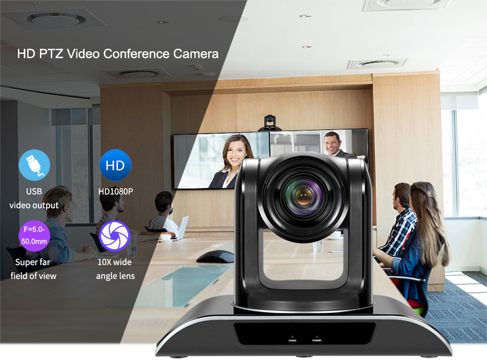 VHD102U 10x Zoom 1080p PTZ Video Conference Camera 360 Degree Video Camera