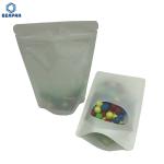 Resealable White Zipper PE Glossy Plastic Standing Pouch