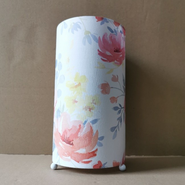 Palm Birds Print Cylindrical Simple Modern Table Lamp H200m 3 Ball Feet