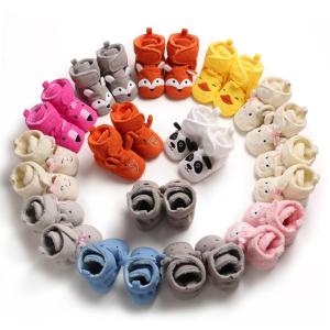 Quality Lovely Cute animal Cotton fabric winter warm socks booties baby cartoon shoes wholesale