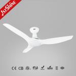 Power Saving AC Motor Plastic Ceiling Fan White Warm Yellow Light