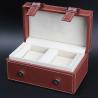 Buy cheap Luxury Waterproof Velvet Double Watch Box Brown Rectangle Durable For Men'S from wholesalers