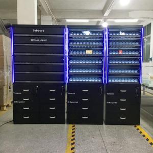 Quality Satom Customized Layers Automatic Door Metal Cigarette Tobacco Display Cabinet wholesale