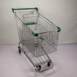 PU Wheels Grocery Shopping Trolley 210L Metal Shopping Cart With Beverage