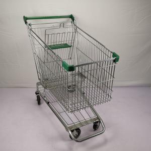Quality PU Wheels Grocery Shopping Trolley 210L Metal Shopping Cart With Beverage Chassis wholesale
