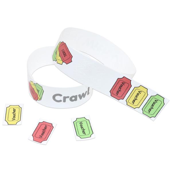 Cheap Barcode Customizable Event Wristbands , Adjustable Paper Bracelets For Events for sale