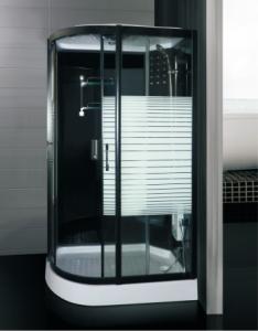 Quality Tempered Glass Large Massage Steam Shower Cabin Black Striped wholesale