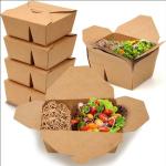 Biodegradable Custom Paper To Go Boxes Food Grade Kraft Paper Takeaway Box