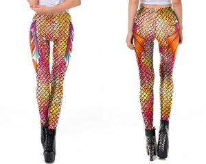 Quality Shiny Mermaid Swim Leggings , Metallic Mermaid Leggings Liquid Wet Look wholesale