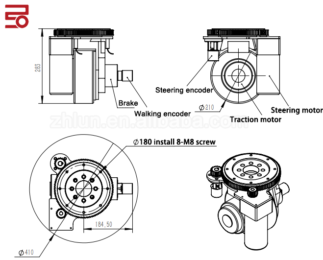 650W DC Motor Drive Wheel