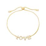 Initial 18k Gold Jewelry Personalised Zircon Letter Name Bracelet