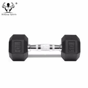 Quality Gym Crossfit Black Rubber Hex Dumbbell for Workouts wholesale