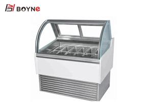 Quality Countertop Ice Cream Display Freezer Danfoss Compressor -18～-24℃ Stainless Steel Shutters wholesale